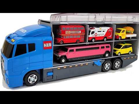 トミカ☆はたらくくるまのミニカーを開封しチェックしてコンボイに収納しますよ☆