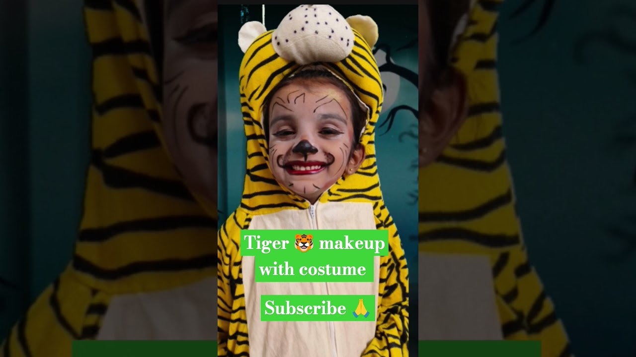 Tiger make up 🐯 || fancy dress costume || Easy makeup 