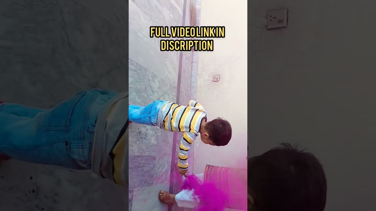 Cute baby enjoying colour smoke 