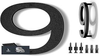8 Inch Large Floating House Numbers Black Modern House Number for Outside
