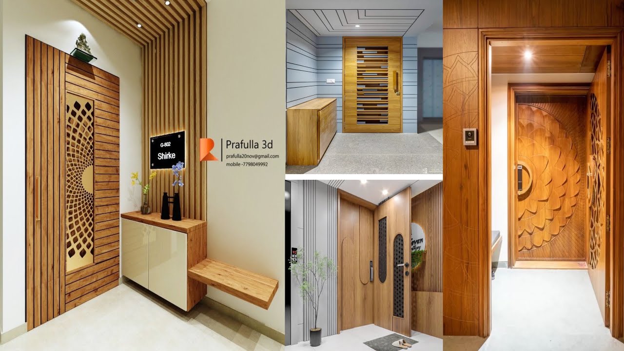 Top 60 Latest veneer finish safety door design In 2024 | Wooden Door In ...