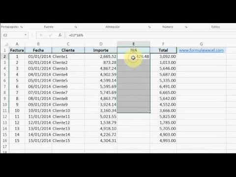 Como sacar el IVA en Excel con Formulas