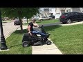 Paraplegic Mowing the Lawn