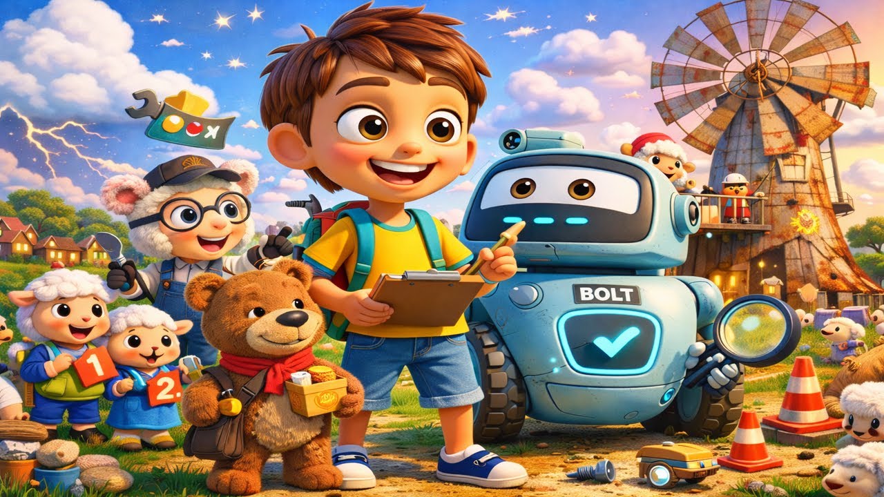 🌬️Bon And Buddy Bear Windmill Repair Planet 🐑 Learn Patience & Teamwork  3D Kids Cartoon