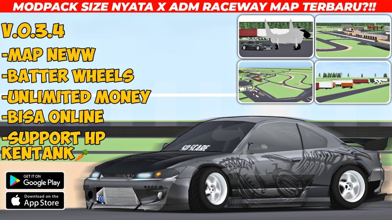 MODPACK SIZE NYATA X ADM RACEWAY MAP TERBARU NO PW,890HPfr