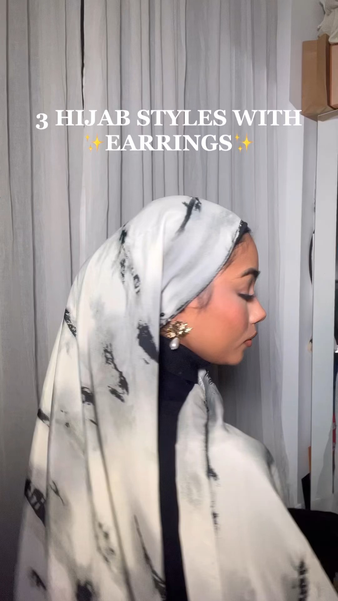how to wear a hijab with earrings