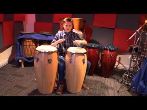 Aaron plays some conga rhythms. He started his lessons three months ago (part 1)