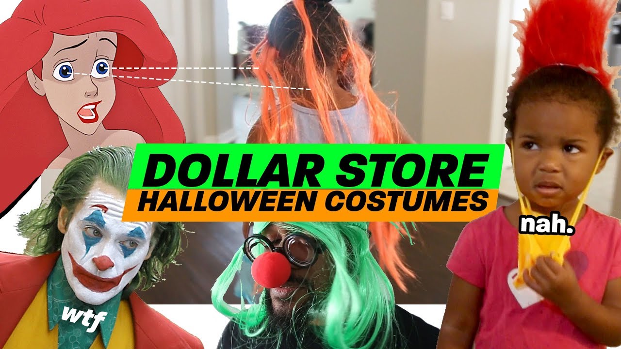 we got ALL our halloween costumes at the dollar store YouTube