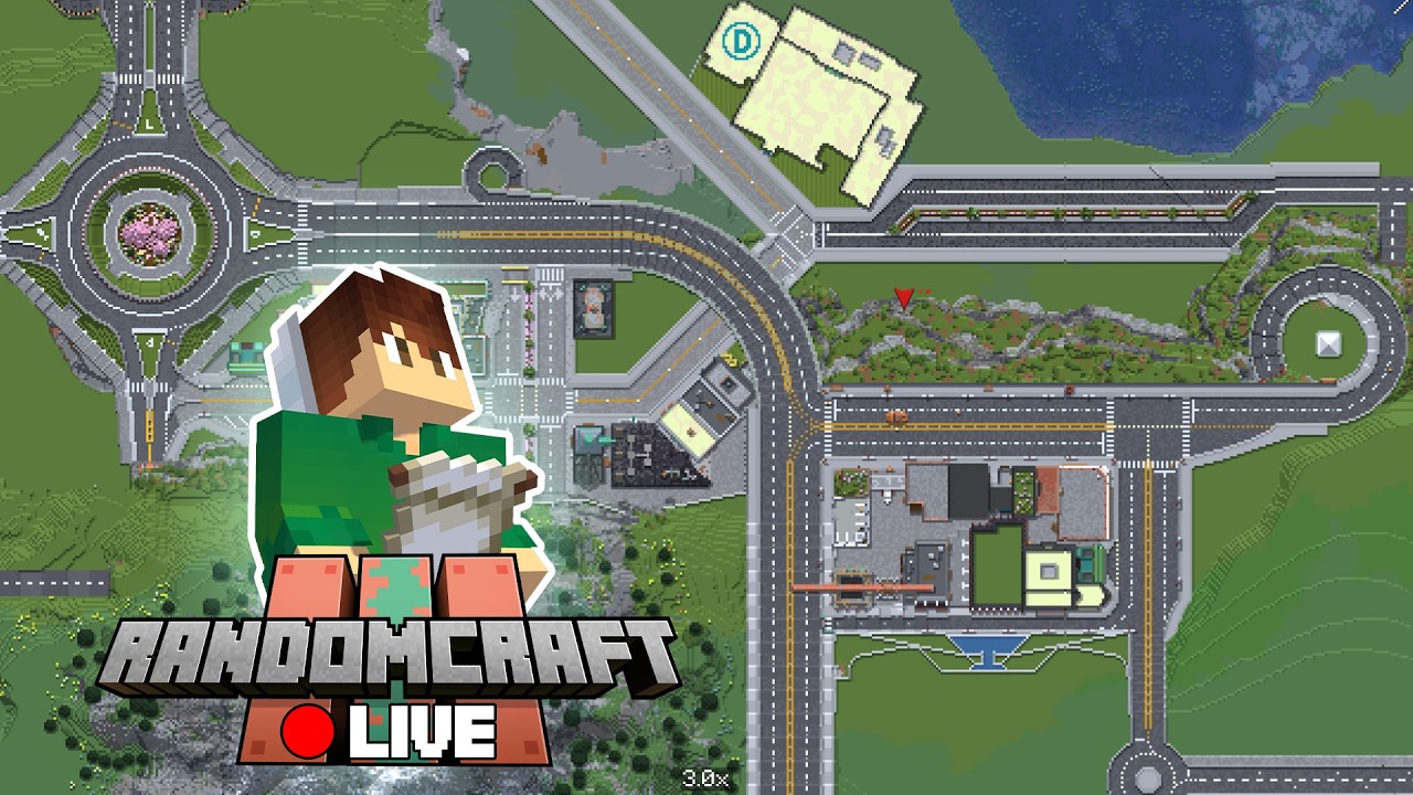 🟢 Randomcraft: Re-Building ROADS! | Minecraft Livestream