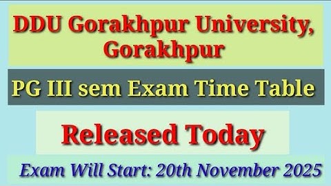 DDU Gorakhpur University Released PG Exam Time Table-2025 of 3rd sem|| #ddu #examdate #timetable 