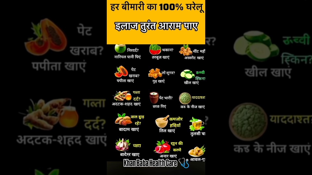 हर बीमारी का 100% घरेलू इलाज तुरंत आराम पाए 🩺👍🏻💯 