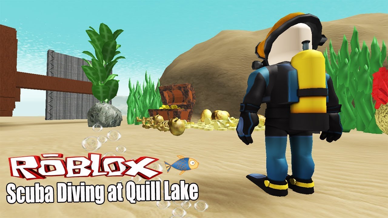 Roblox Scuba Diving At Quill Lake ดำนำหาสมบตใตทะเลลกลบ - roblox scuba