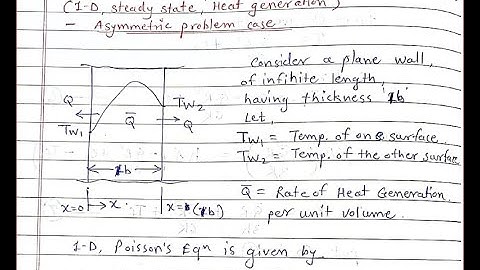 HT Lecture 17 || Heat Generation in Plane wall with Different Surface Temperatures