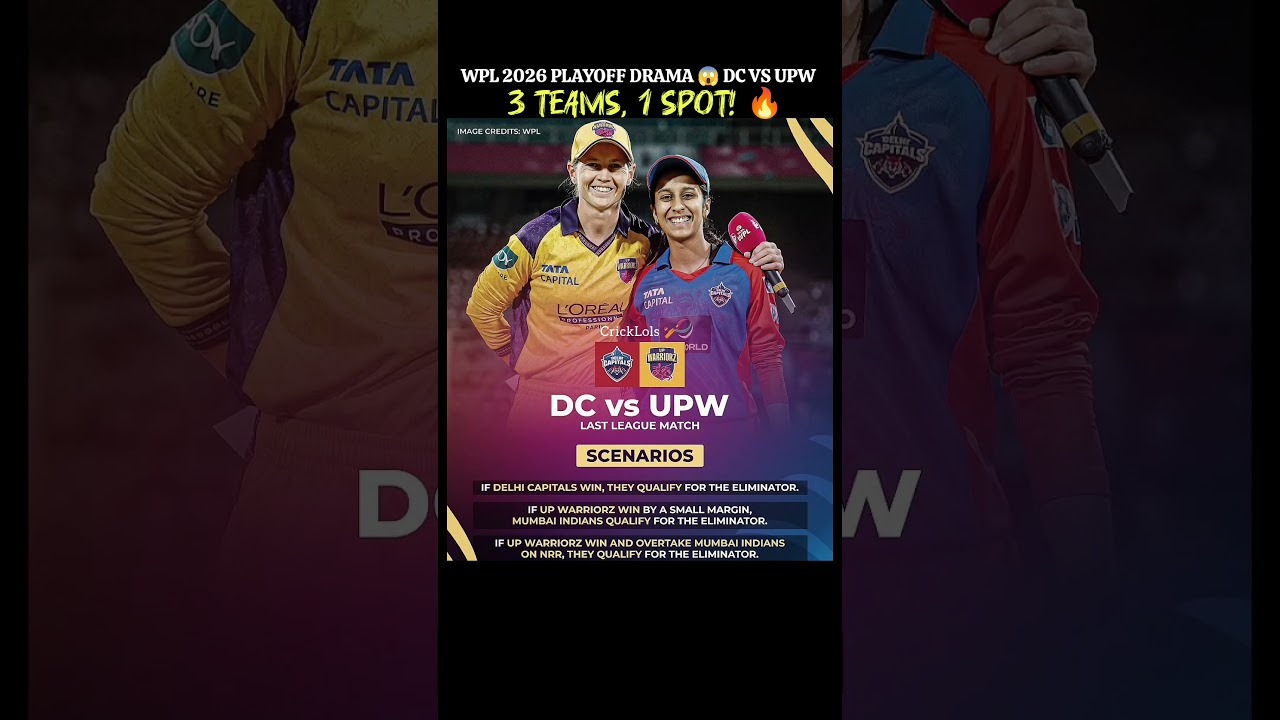 WPL 2026 Playoff Drama 😱 DC vs UPW | 3 Teams, 1 Spot! 🔥