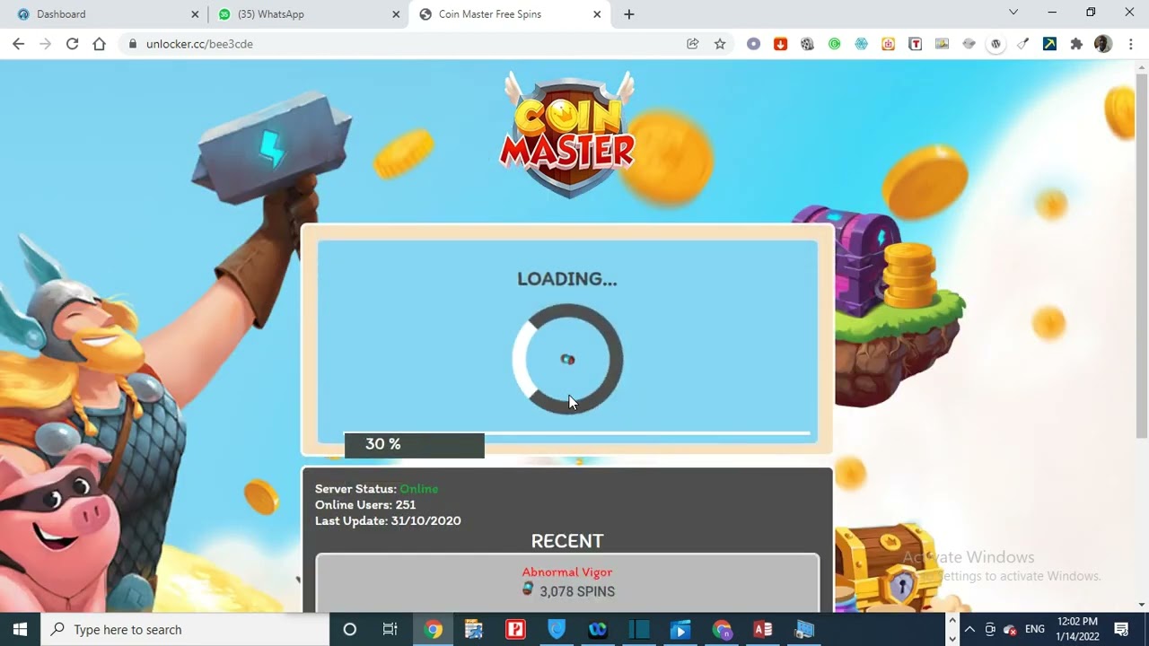 free spins in coin master 100% work