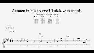 Autumn in Melbourne Ukulele tab with chords.