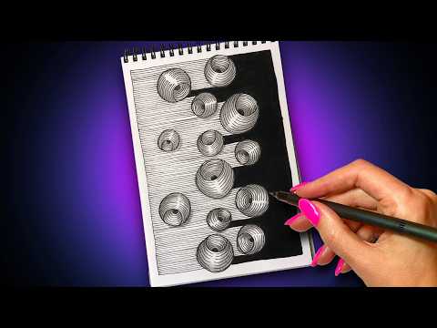 Amazing 3D Zentangle Pattern ✨ Easy Optical Illusion Drawing