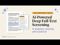 Phase 5 (4/5): AI Full-Text Screening with an Eligibility Checklist | SR Screening with SRxAI.online
