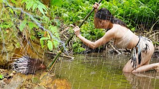 FULL 6 DAY SOLO CAMPING SURVIVAL IN THE RAIN FOREST - RELAXING IN THE TENT WITH THE SATISFYING SOUND