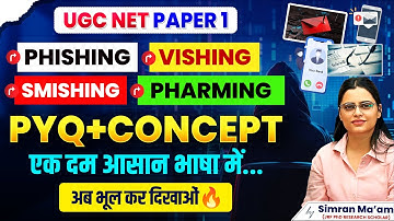 UGC NET Paper 1 ICT | Phishing vs Smishing vs Vishing | Vision JRF | By Simran Ma
