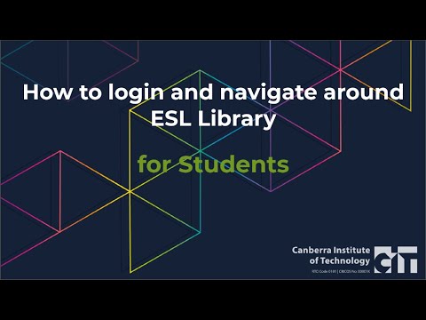 How to login and navigate around ESL Library