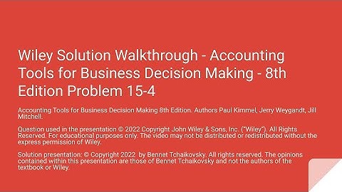 Wiley- Problem 15-4 Job Order Costing Accounting Tools for Decision Making 8th Edition