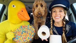 Rubber Ducky SURPRISES Police & Puppy With Car Chase!