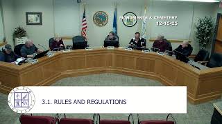 December 15, 2025 New Ulm Monuments & Cemetery Commission Meeting
