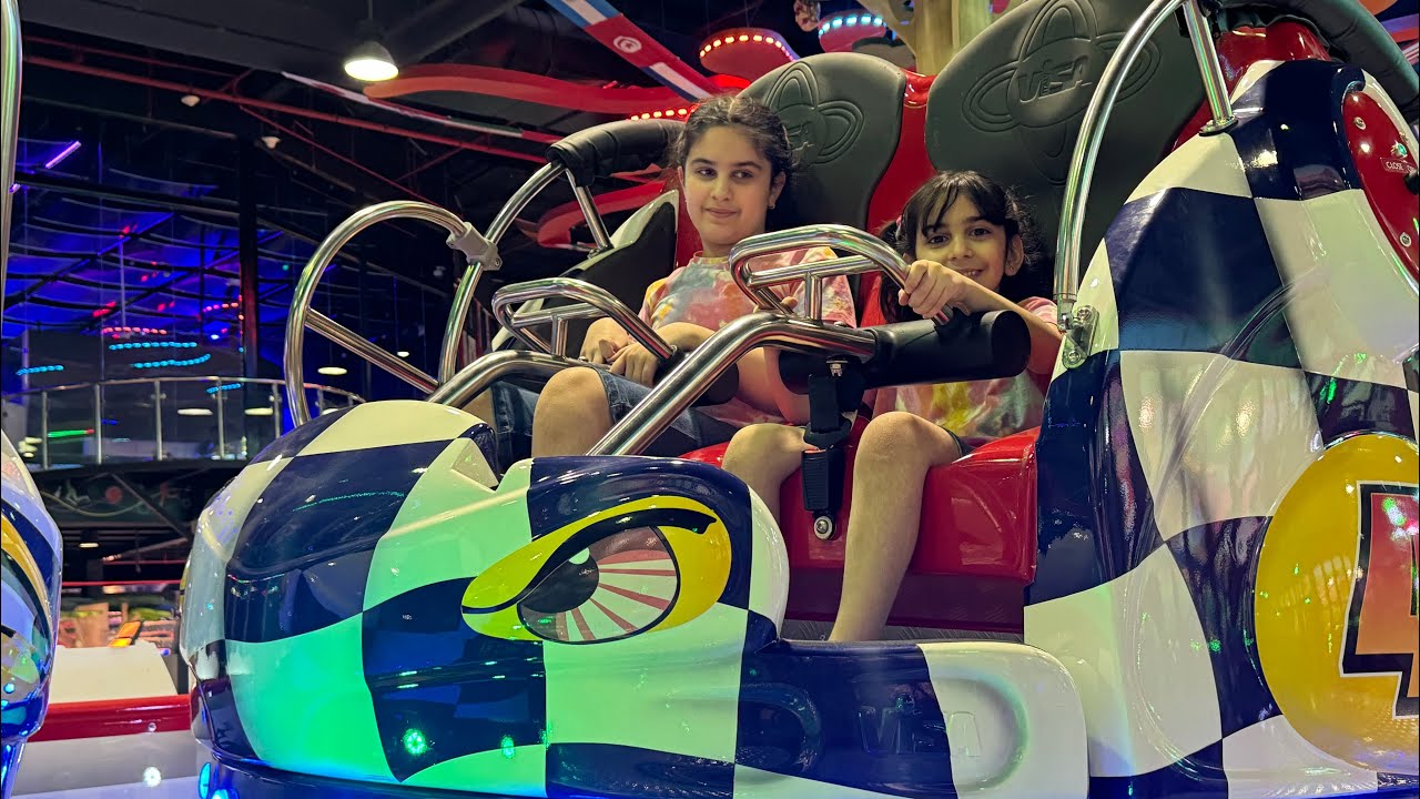DOHA QATAR JUNGLE ZONE!!!🛝🎢🪺🌳Haya and Maria are at Hyatt plaza Jungle zone, There is a new ride