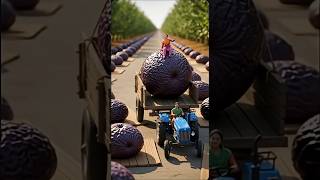 Miniature Dry Plum Fruit Juice Tiny Punjabi Women Make Giant Fruit Juice Hyper-Realistic Art