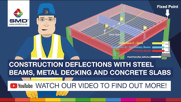 Construction deflections with steel beams, metal decking and concrete slabs