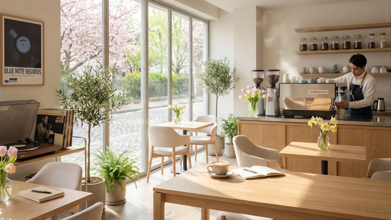 のんびり春のカフェノート 🌿🎷 平穏で穏やか