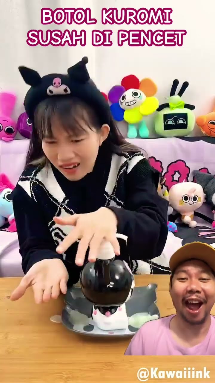 BOTOL KUROMI SUSAH DI PENCET!!!?? #cute #kuromi #sanrio #happy