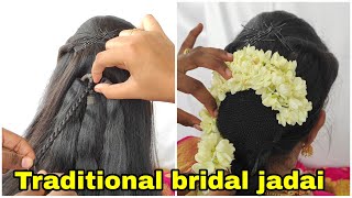 South Indian wedding hairstyle | Muhurtham hairstyle with flowers