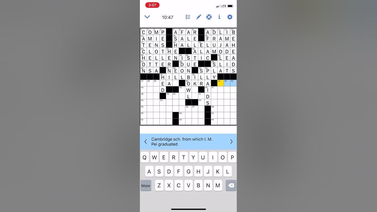 New York Times Monday crossword puzzle solve (with commentary) - YouTube