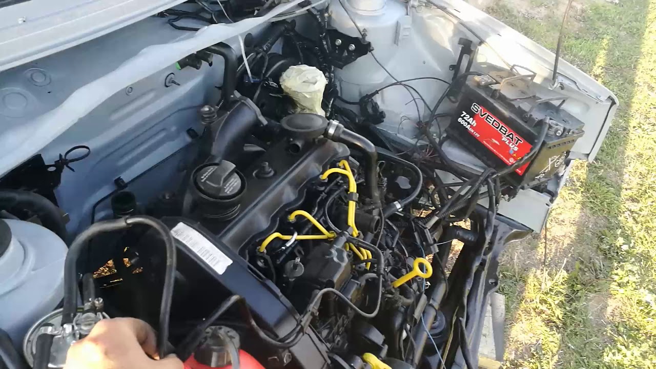 Golf MK2 swap 1.9tdi afn, pierwsze odpalenie - YouTube