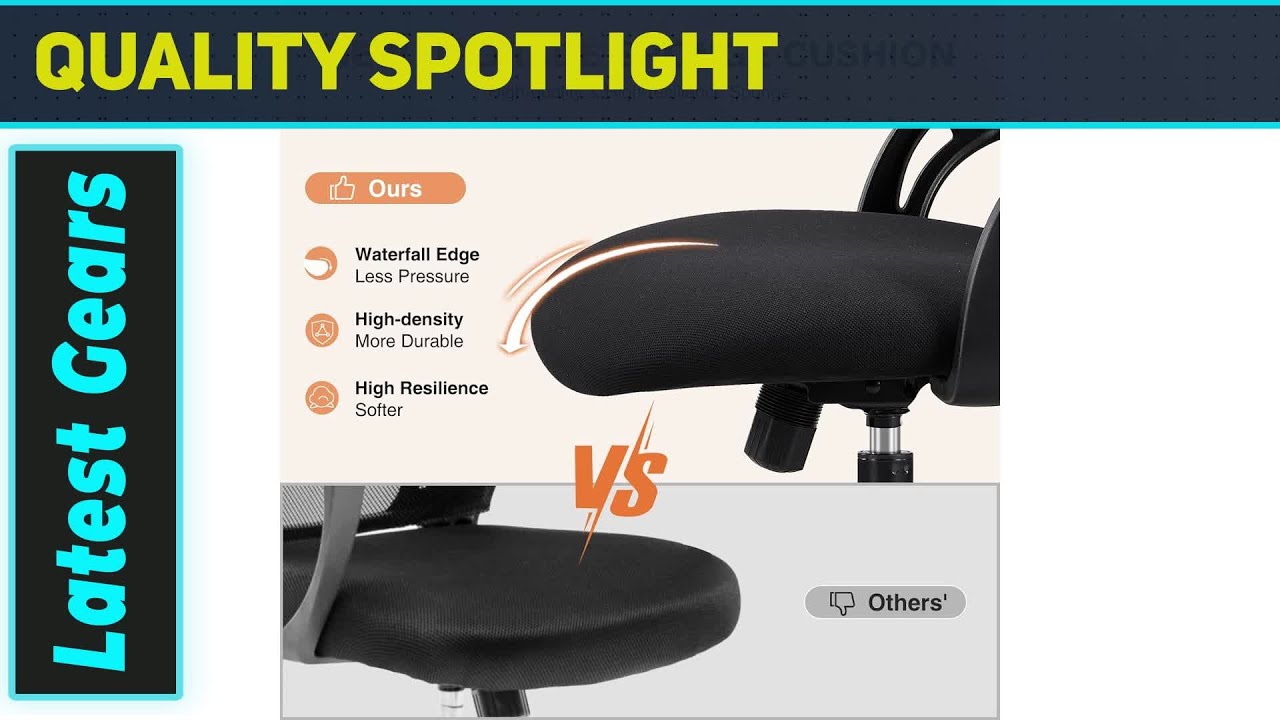 Sweetcrispy Office Computer Desk Chair – Best Ergonomic High-Back Mesh Work Chair