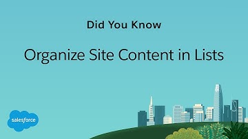 Did You Know: Organize Site Content in Lists