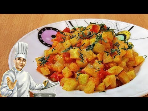 Ароматные тушеные кабачки с помидорами