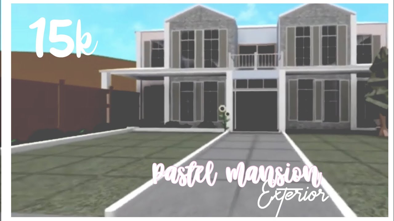 15k Pastel Mansion Exterior Roblox Bloxburg Speedbuild Sd Youtube - roblox bloxburg house 1 floor 15k