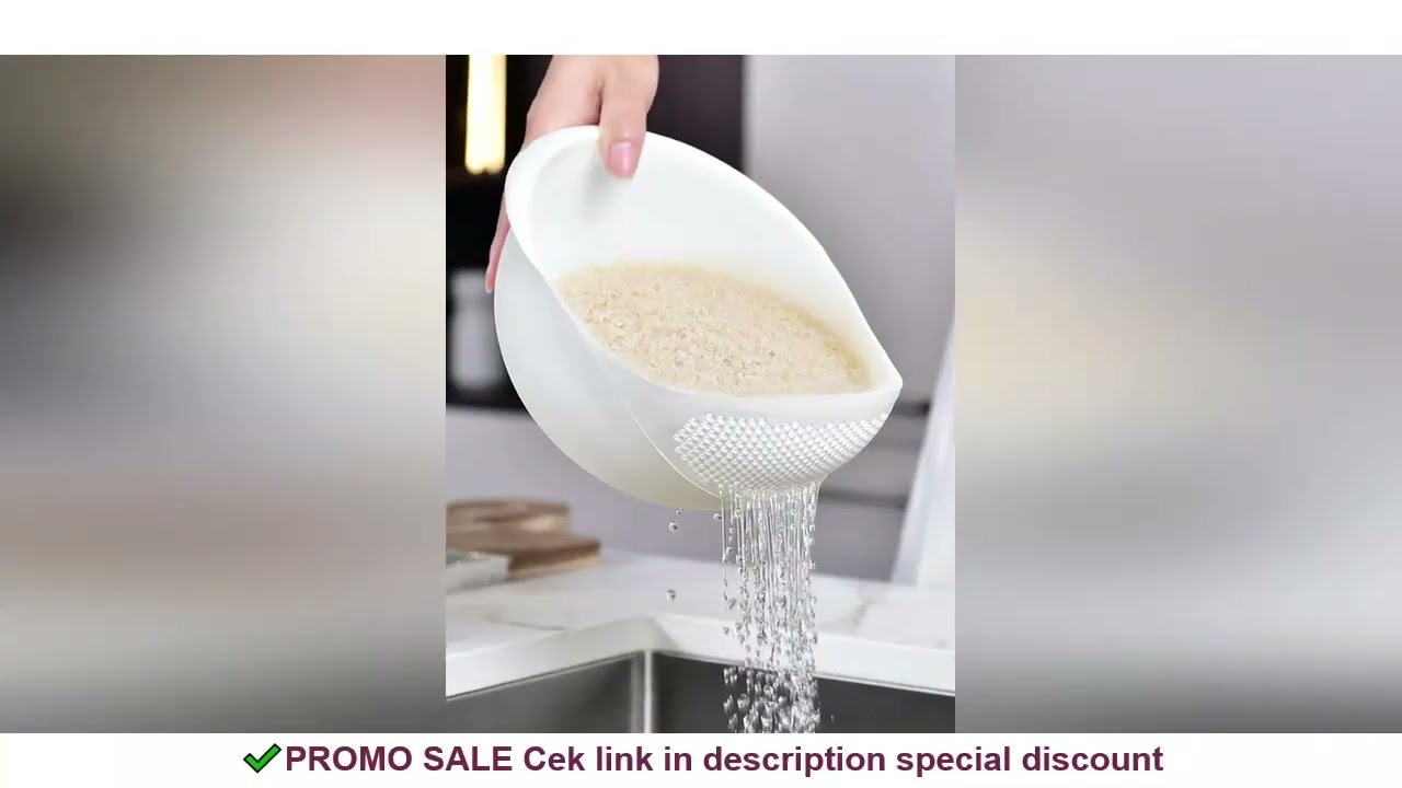 1/3pcs- Colander Rice Bowl Drain Basket Fruit Bowl Washing Drain Basket with Handle Washing Basket H