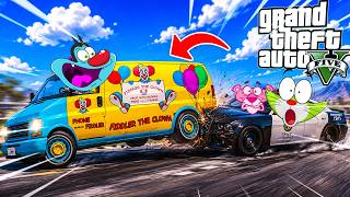 OGGY ESCAPING WITH FUNNY VAN FIGHTING JACK IN  FACE TO FACE GTA 5 Mods screenshot 2