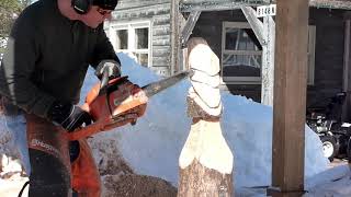 Chainsaw Carving A Owl From Start To Finish!