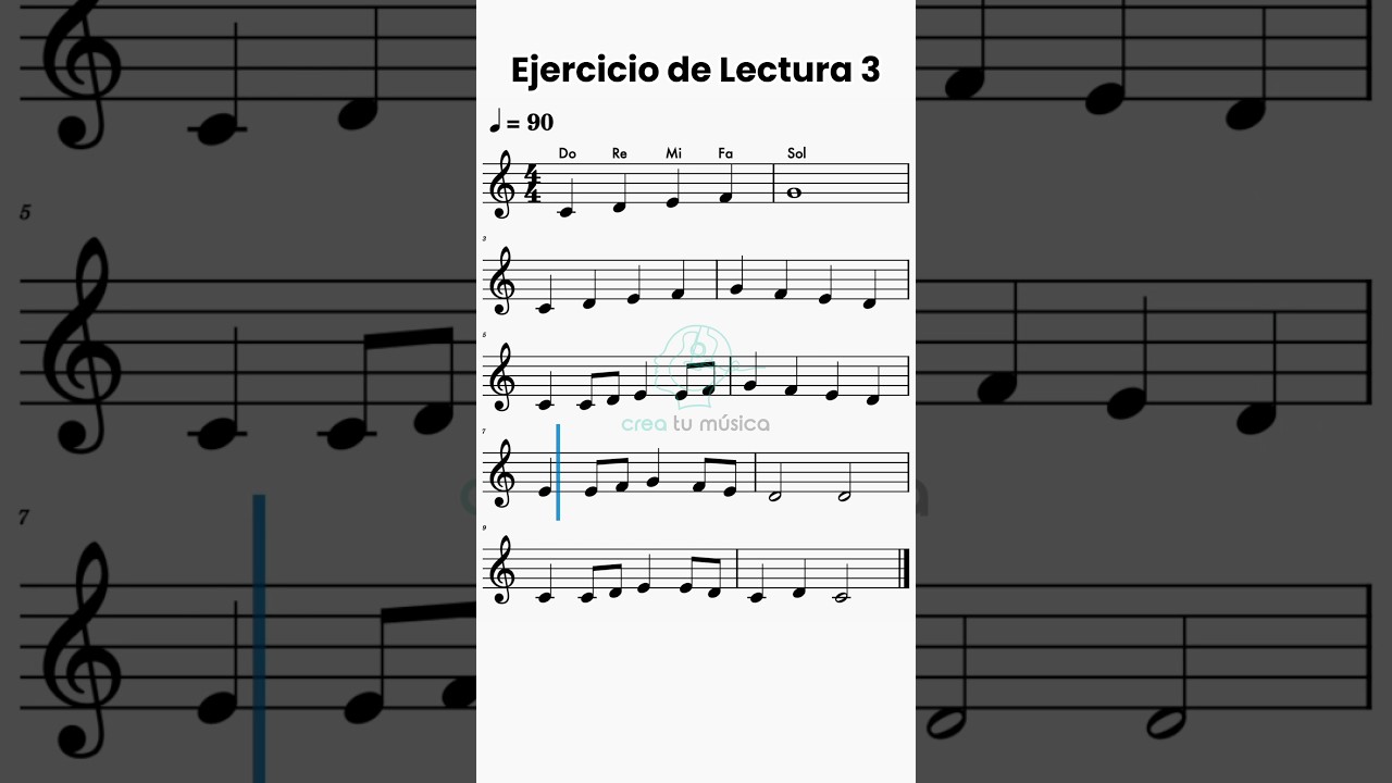 Ejercicio de Lectura Musical 3 - Do, Re, Mi, Fa, Sol