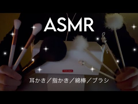 [ASMR] 脳をくすぐる🧠SR3D耳かき(指かき／綿棒／ブラシも！)Ear clearing/귀 청소