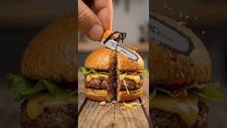MiniCore Chainsaw Cutting Giant Burger 🍔 | Perfect Satisfying Cut