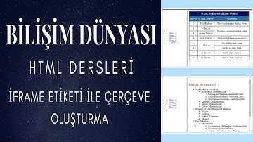 HTML Dersleri 12 - İframe Etiketi ile Çerçeve Oluşturma
