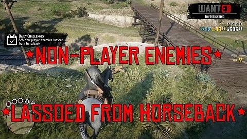 Red Dead Online (60 second instruction) - Non player enemies lassoed from horseback daily quest