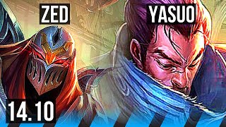 ZED vs YASUO (MID) | 12/1/7, Legendary, Rank 9 Zed | EUW Diamond | 14.10