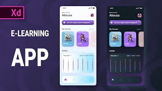 E-learning mobile app ui design in adobe xd | dark & light mode
speedart tutorial